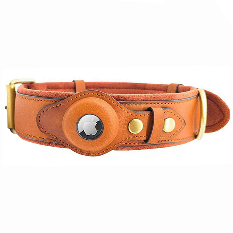 Trackify Airtag Leather Dog Collar