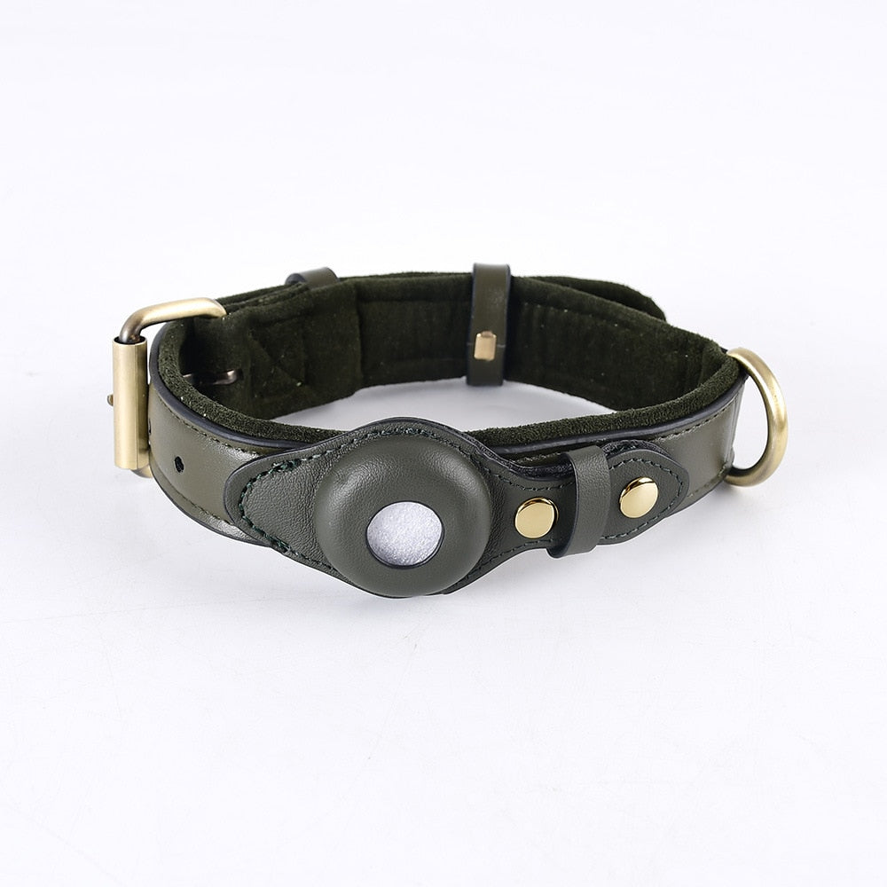 Trackify Airtag Leather Dog Collar