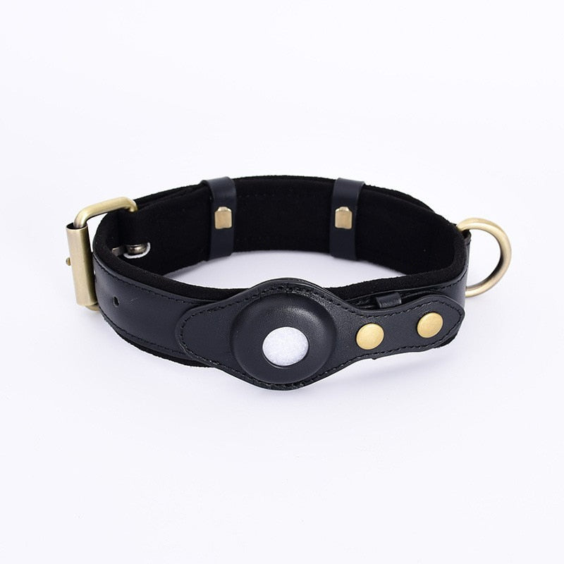 Trackify Airtag Leather Dog Collar