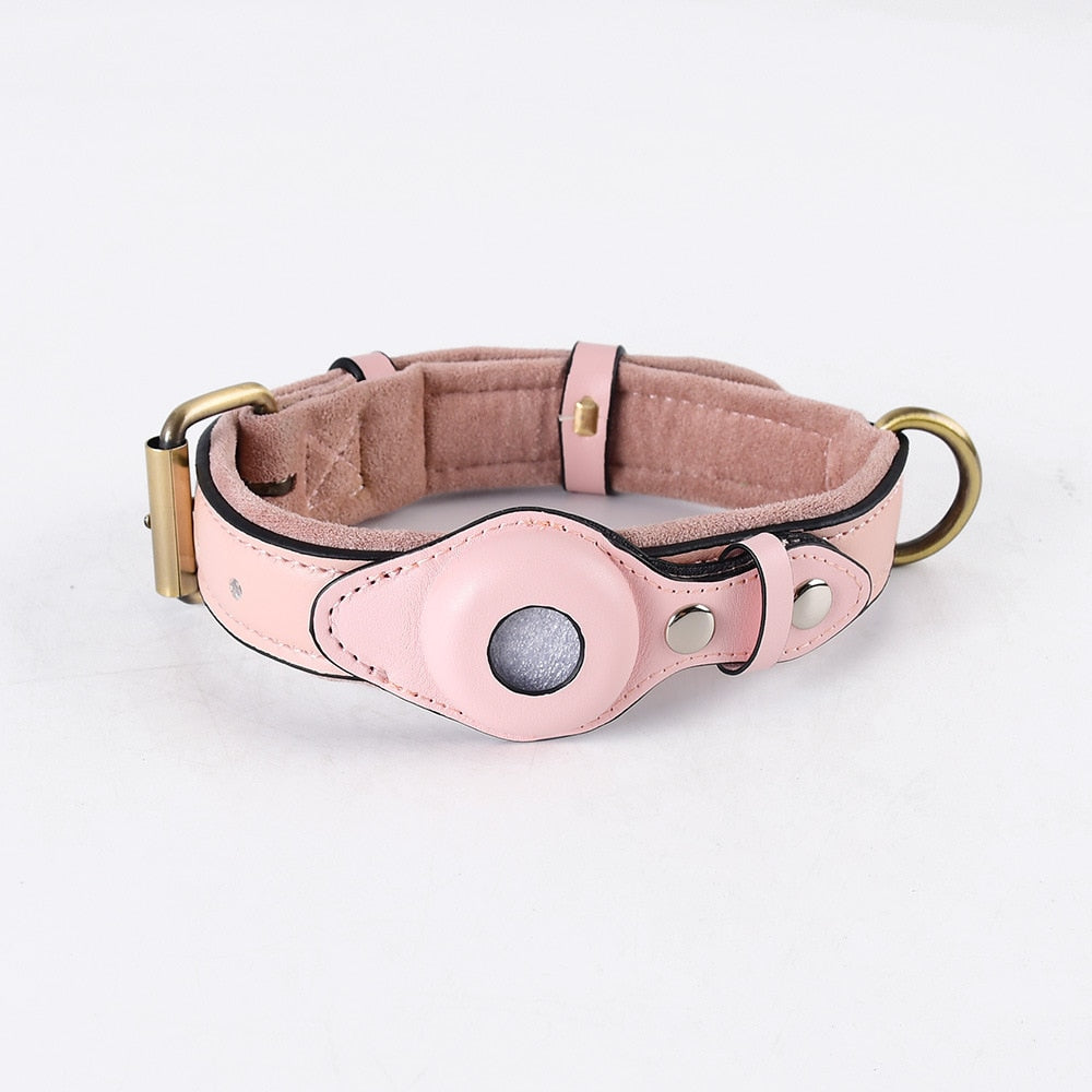 Trackify Airtag Leather Dog Collar