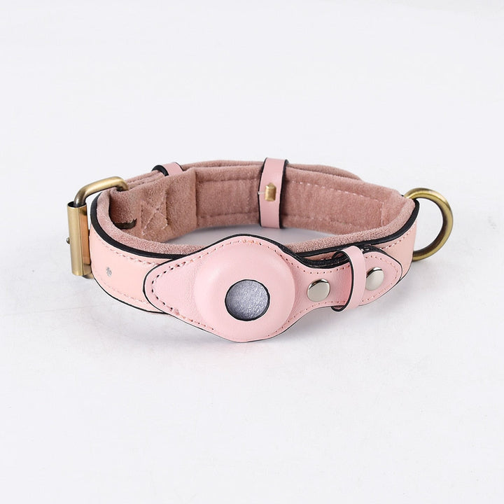 Trackify Airtag Leather Dog Collar